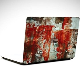 Resim Koyu Kırmızı Soyut Laptop Sticker 10 İnch (25X19CM) 
