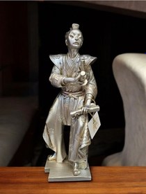 Resim Samuray Özel Tasarım Dekoratif Obje - Gümüş 