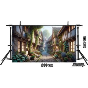 Resim Venspor Nostaljik Ortaçağ Sokakları Arkaplan, 200x150cm, Fon, Duvar Örtüsü 