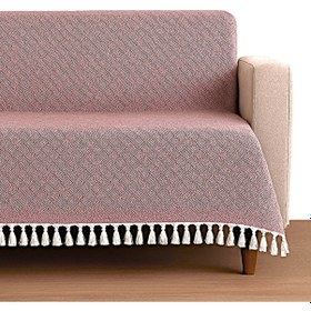 Resim Dama Desen Dokuma %100 Pamuklu Çok Amaçlı Pike Koltuk Örtüsü 180x230 Bordo 
