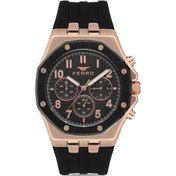 Resim Ferro Siyah Silikon Kordon Erkek Kol Saati Fm11307d-r Rose Gold - Siyah 