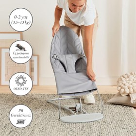Resim BabyBjörn Pastel Oyuncaklı Bliss Ana Kucağı Petal Woven Grey 