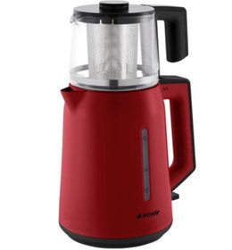 Resim Arçelik Çay Makinası Cam Demlikli Kırmızı Cm 3940k 