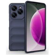 Resim Tecno Spark 20 Pro 4g Kılıf Esnek Tpu Oyuklu Arka Yüzey Tasarımlı Hptk Etnik Silikon Kapak - Laciver Lacivert 