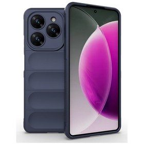 Resim Tecno Spark 20 Pro 4g Kılıf Esnek Tpu Oyuklu Arka Yüzey Tasarımlı Hptk Etnik Silikon Kapak - Laciver Lacivert 