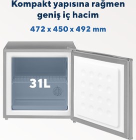 Resim KUMTEL 31L Mini Dondurucu Silver HFR-50SL 