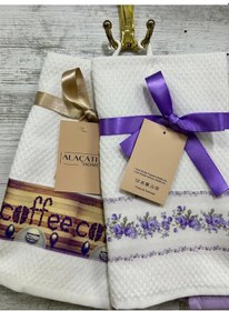 Resim Nivemeshome 2 Li Cappucino-beyaz Asorti Model Mutfak Havlusu 