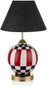 Resim setabianca Seta Abajur Küre Ekose Desen Kırmızı 30 * 30 * 60 Cm 