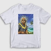 Resim Unisex Çocuk Beyaz Hawaii Albert Einstein T-Shirt 