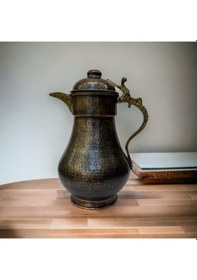 Resim Oksitli Dövme Bakır Kapaklı Sürahi 