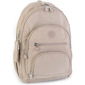 Resim Nas Bag Unisex Su İtici Özellik Kazandırılmış Çok Gözlü Büyük Boy Sırt Çantası Vizon 