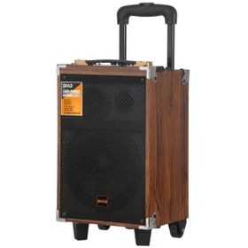 Resim Baab Q8 Profosyonel Ahşap Kasa Taşınabilir 25x27x46 Kumandalı Bluetooth Hoparlörler 