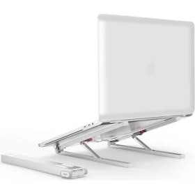 Resim Teknocan Marketing Bix Saiji X2 Taşıma Çantalı Alüminyum Notebook Laptop Standı Gümüş 