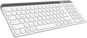 Resim Everest KB-BT90 Beyaz/Gri Bluetooth+ 2.4Ghz Telefon Tablet Standlı Şarjlı Q Mac/Win/Android/Ios Uyumlu Kablosuz klavye 