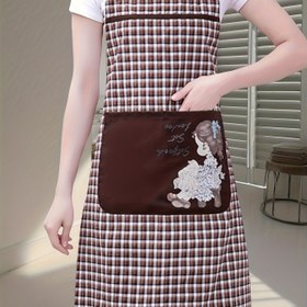 Resim Moda Çizgili ve Portre Baskılı Cebi Olan Önlükler, Solunabilir, Trendy İş Giysileri, Makine Yıkamalı, Ev, Mutfak ve Yemek Alanları İçin Uygun, Tüm Mevsimler İçin Şık Önlükler, Kadın Giyim. 