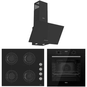 Resim Ferre Flowart Lumora Essential Siyah 3'lü Ankastre Set ( QBL63CS-CS205-D086 ) 