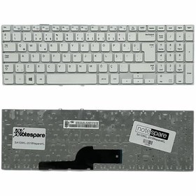 Resim Notespare Samsung ile Uyumlu NP270E5E-X07TR, NP270E5E-X08TR, NP270E5G-K01TR Notebook Klavye Beyaz TR 