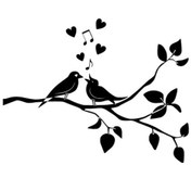 Resim Şarkı Söyleyen Kuşlar Sticker Oto Motor Laptop Duvar Folyo Sticker 40 X 28 Cm 