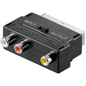 Resim Scart Çevirici Adaptör Scart To 3 Rca Açma Tuşlu Görüntü Adaptörü 