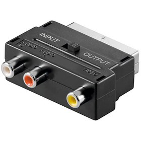 Resim Scart Çevirici Adaptör Scart To 3 Rca Açma Tuşlu Görüntü Adaptörü 