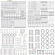 Resim 150 adet/100 adet/85 adet/60 adet Paslanmaz Çelik 16G Takı Yapım Seti, 304 Delme Kombinasyon Seti ile Pendentler, Takıcılar ve Hobiler için DIY El Sanatları Malzemeleri 
