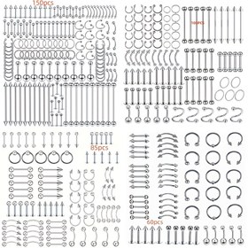 Resim 150 adet/100 adet/85 adet/60 adet Paslanmaz Çelik 16G Takı Yapım Seti, 304 Delme Kombinasyon Seti ile Pendentler, Takıcılar ve Hobiler için DIY El Sanatları Malzemeleri 