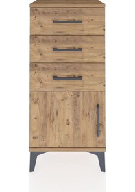 Resim Arges Komodin 3 Çekmeceli Tek Kapaklı 44x30x96 Çam-çam Çam 