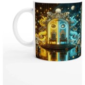 Resim Ikizler Burcu Baskılı Kahve Kupası - Galaktik Taht Odası Temalı Vs1 