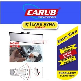 Resim Carub Ayna Iç Ilave Makaslı 240Mm Bombe Cam Vakum 