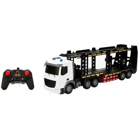 Resim 1:18 Suncon Sesli Ve Işıklı Usb Şarjlı Uzaktan Kumandalı Taşıyıcı Kamyon 50 Cm 43264 Beyaz Kamyon Çok Renkli 