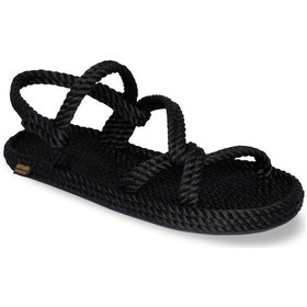 Resim Nomadic Republic Mykonos Kauçuk Tabanlı Kadın Ip Sandalet Siyah 