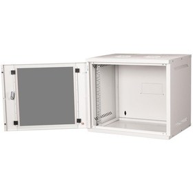 Resim Lande - 9u 19" Cam Kapaklı Duvar Tipi Rack Kabinet Genişlik: 544 Mm Derinlik: 400 Mm Açık Gri Demonte 
