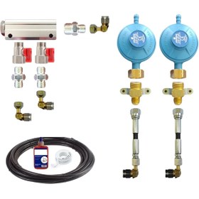 Resim 7A MÜHENDİSLİK Karavan Lpg Dağıtıcı Kollektör Iç Tesisat Seti 2 Çıkışlı 