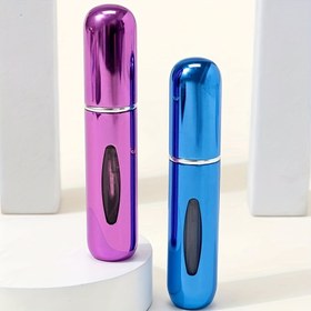 Resim Alt Dolumlu 5ml Metal Parfüm Püskürtücü Sprey Şişeleri 2'li Paket - PVC İçermez, Kokusuz Taşınabilir Mini Koku Kapları 