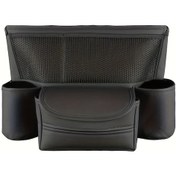 Resim Xuweiwei Black Merkez Konsol Koltuğu Cep Organizer Çok Fonksiyonlu Suni Deri Telefon Tutuculu Saklama Çantası 