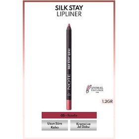 Resim Note Cosmetics Silk Stay Lipliner Suya Dayanıklı İpeksi Dudak Kalemi 05 Roselle 