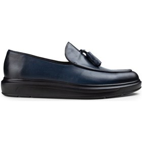 Resim Deery Hakiki Deri Mavi Püsküllü Comfort Erkek Loafer Mavi (539875829) Mavi 
