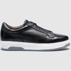 Resim Cabani Hakiki Deri Siyah Lastikli Erkek Spor Ayakkabı Siyah 