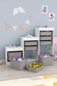 Resim Swiss 9 Sepetli Çok Amaçlı Oyuncak Dolabı Gri 