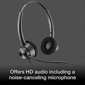 Resim Global Teck Worldwide Bundle USB Kulaklıklar Plantronics EncorePro 320, USB-A, Dizüstü Bilgisayar, PC, MAC, Gürültü Engelleme, Ses ve Sessiz Düğmeler için Mikrofonlu USB Kulaklık 
