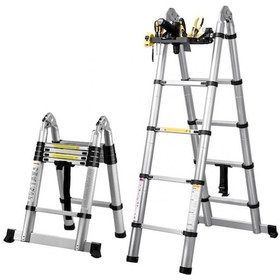 Resim Packtech A Tipi Teleskopik Merdiven 9+9 Basamak 5.6 M 