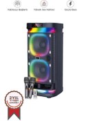 Resim Torima BTS-1990 Siyah RGB Ledli Mikrofonlu Kumandalı Bluetooth Hoparlör Parti Speaker 