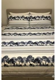 Resim More Home Çift Kişilik Yorgan Kılıfı + Yastık Kılıfı Siyah Beyaz Ağaç 