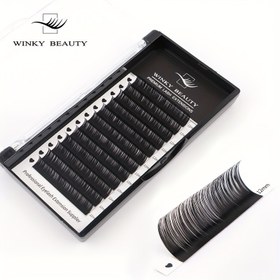 Resim Winky Beauty Premium Kazak Bireysel Göz Çekleri - 12 Sıra Mat Siyah Hacimli Göz Çekleri, Doğal Yumuşak Tarz, 8-15mm Karışık Uzunluk, Profesyonel Güzellik Salonu Göz Çekleri Tablaları, Başlangıç Seviyesinde, Güzellik Artırımları | Doğal Tarz Göz Çekleri | Yumuşak Dokulu Göz Çekleri, Göz Çekleri Uzatmaları 
