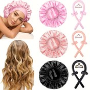 Resim 5'li/9'luk Saten Uyku Bonesi Seti Kadınlar İçin, Isı Gerektirmeyen Kıvırma ve Uyku Bonesi, Saç Tokaları, Bandana, Saten Kıvırma Çubukları Dahil, Gece Boyu Kıvırma için Uygun, Tüm Saç Tipleri İçin Stil Araçları 