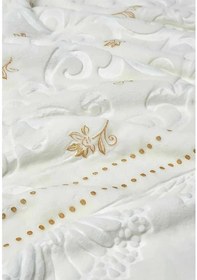 Resim Pırıltı Embos Çift Kişilik Battaniye Patik Hediyeli - Kemik G 