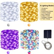 Resim Güneş Enerjili LED Dize Işıkları, Çiçek Temalı Rustik Metal, Lityum Pil, 8 Aydınlatma Modu, Su Geçirmez IP54, Düğme Kontrolü, Noel, Cadılar Bayramı, Hanukkah, Doğum Günü, Anneler Günü Dekoru, Açık Bahçe, Bahçe, Düğün, Cadılar Bayramı Süslemeleri 