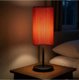 Resim Sunna Gri Gövde Kiremit Başlık Dekoratif Abajur Gri 