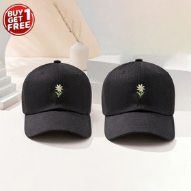 Resim 1 Adet/2 Adet Nakışlı Çiçekli Yumuşak Üst Beyzbol Şapkası, Kadınlar için Nefes Alabilir Ayarlanabilir Golf Şapka, Yaz Modası Kavisli Kenarlı Y2K Çift Stili 