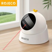 Resim ROJECO Otomatik Kendi Kendine Oynayan Lazer Kedi Oyuncağı, Hareket ve Akıllı Takip Özellikli, /- Evcil Kediler ve Köpekler için Etkileşimli Lazer Işığı, Ayarlanabilir Hız/Mod, Düşük Güç (<1mW) Işın, Beyaz Robot Benzeri Evcil Hayvan Oyuncak 
